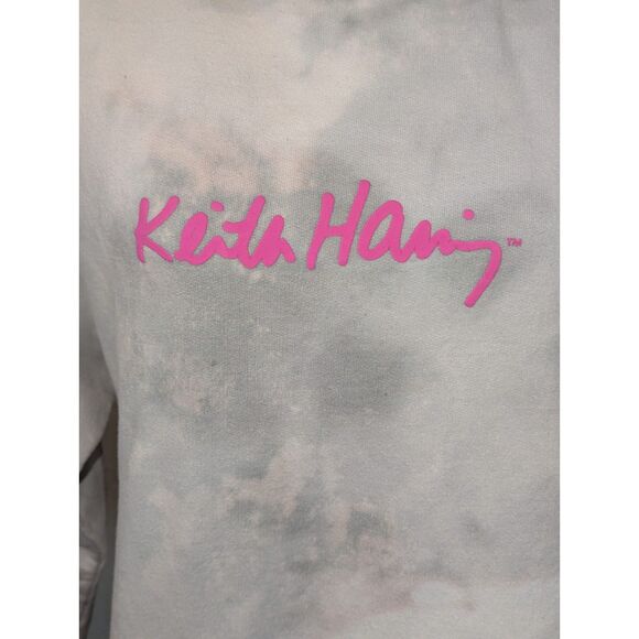 Keith Haring Tie-Dye Hoodie - Hybrid Tees Distressed Graphic Sweatshirt - Picture 5 of 6